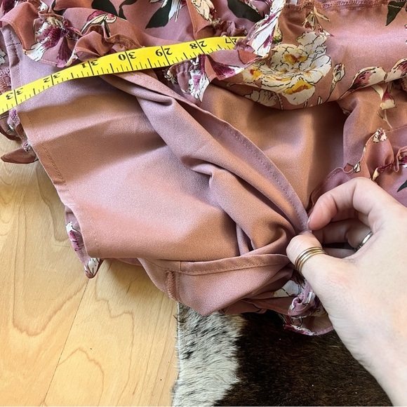 BARDOT Hazel Floral Long Sleeve Ruffle Cut Out Mini Dress Size 8 - Picture 11 of 12